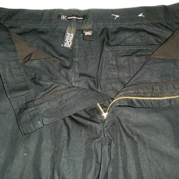 INC International Concepts Cargo Pants Mens 33x30 Black Many Zippers & Pockets - Picture 9 of 10